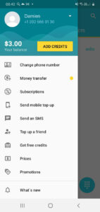 Мобильное международное меню мобильного приложения для пополнения счета android